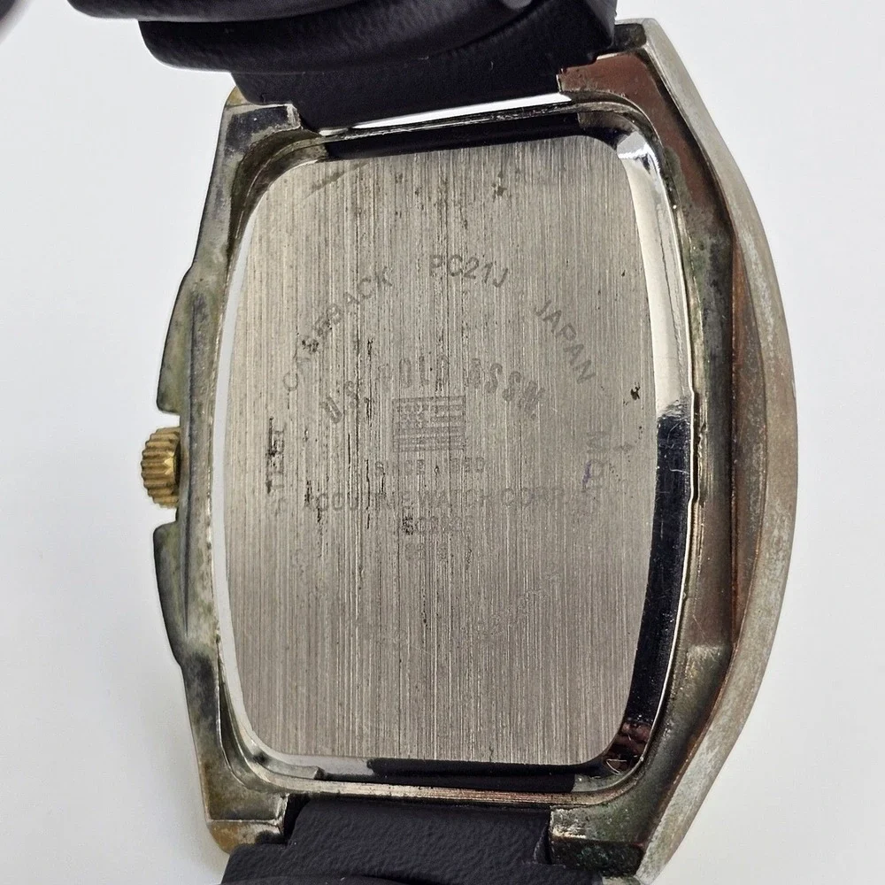 US Polo Assn Men's Watch 42mm Gold Dial Case New Black Platic Bands New‎ Battery
